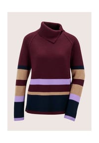 MADELEINE - Asymmetrischer Rollkragenpullover - portwein / multicolor