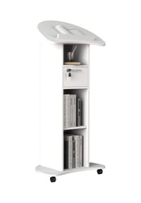 VCM. - Holz mobiles Rednerpult | Maße ca. H. 110 bis 120 cm x B. 56 cm x T. 37 cm | rollbar mit Schublade | Stehpult | Stehtisch - Redola - Anthrazit
