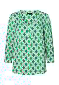 Weihnachtsbluse Damen Mit Weihnachtsbaum Druck - 3/4 Arm Elch Muster Oberteil