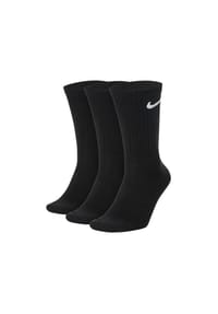 NIKE - Unisex 3er Pack Sportsocken - Everyday, Cotton Lightweight Crew, einfarbig - Schwarz
