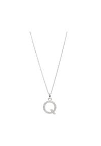SMART JEWEL® - Kette Buchstabe Q mit Zirkonia Steine, Silber 925 - silber