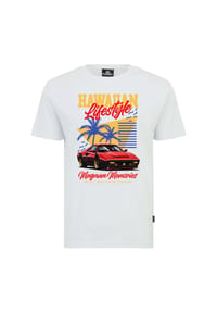 OLDSKULL - T-Shirt Wrldvibe Aloha Legend Graphic Grenzenlose Kreativität, fühle den World-Vibe - White