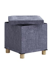 VCM. - Stoff Sitztruhe | Maße ca. H. 40 x B. 38 x T. 38 cm | Kiste für flexiblen Einsatz in allen Wohnräumen | Aufbewahrungsbox | Sitzhocker - Sizos M - Anthrazit