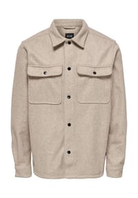 ONLY & SONS - Overshirt, Loose Fit, Langarm, Kentkragen, für Herren - 202231 CHINCHILLA