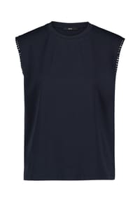 zero - Rundhals-Shirt mit Schmuckkanten - Brilliant White