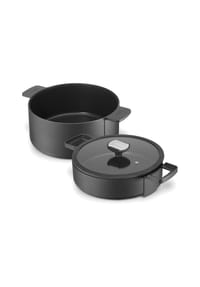 Berndes® - Multifunktionales Bräter-Set b.double, 3-tlg.,Schwarz - schwarz