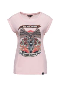 QUEEN KEROSIN - T-Shirt im Used-Look Ride Into The Wild - grau