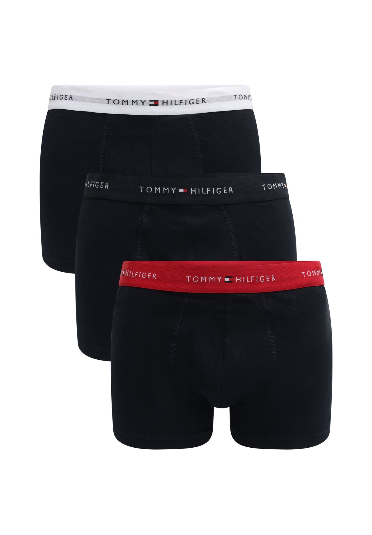 Tommy Hilfiger Underwear Herren Primary Rot Desert Sky Weiß Trunk "Trunk 3 Pack" 3 Stk. Mit Kontrastfarbenem Logobund von Baur - Bild 9