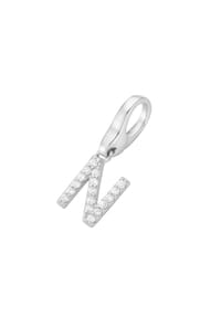 GIORGIO MARTELLO MILANO - Charm Buchstabe N, Zirkonia Steine, Silber 925 - weiß