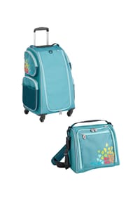 HABA - Kinderkoffer Schranktrolley 4 Rollen und Trolleytasche - petrol