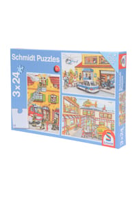 Schmidt - Puzzle-Set "Feuerwehr und Polizei", 3 x 24 Teile - 