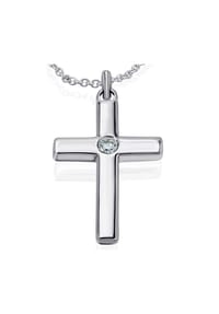 ONE ELEMENT - 0,03 ct Diamant Brillant Anhänger aus 585 Weißgold - silber