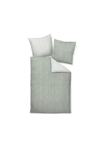 Janine® - Bettwäsche 2 teilig - DAVOS, Feinbiber, Baumwolle, gestreift - Braun/Beige