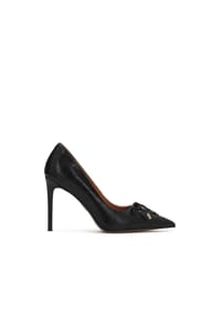 Kazar - Schwarze Pumps aus geprägtem Leder mit feiner Schnürung - Schwarz