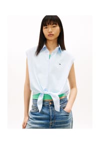 TOMMY Jeans - Blusentop, Stickerei, für Damen - 0A6 L. BLUE/STRIPE