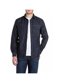 REPLAY - Jeanshemd, Langarm, Kent-Kragen, für Herren - 007 DARK BLUE
