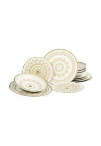 CreaTable Mandala Gold Weiss, Tellerset 12-tlg - Mandala Gold - Gold