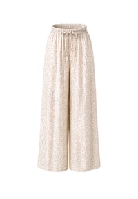 Seasons of April - Satinhose PENELOPE für Damen aus Satin Hose Penelope Weit Leo Animal Print - Beige Leo