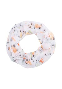 Seasons of April - Schal Loop Nala Weicher, dünner & leichter Damen Loop mit Hunde Muster - Weiß Blau