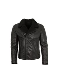 Mauritius LEATHERWEAR - Herren Lederjacke Lammnappa schwarz - schwarz