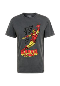 RE:COVERED - T-Shirt Marvel Comics Iron Man Japan mit angesagtem Iron Man Japan-Aufdruck - Grey