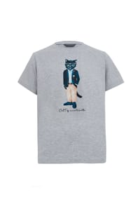 cat e lolette - Graues T-Shirt mit Katzenmotiv - grau