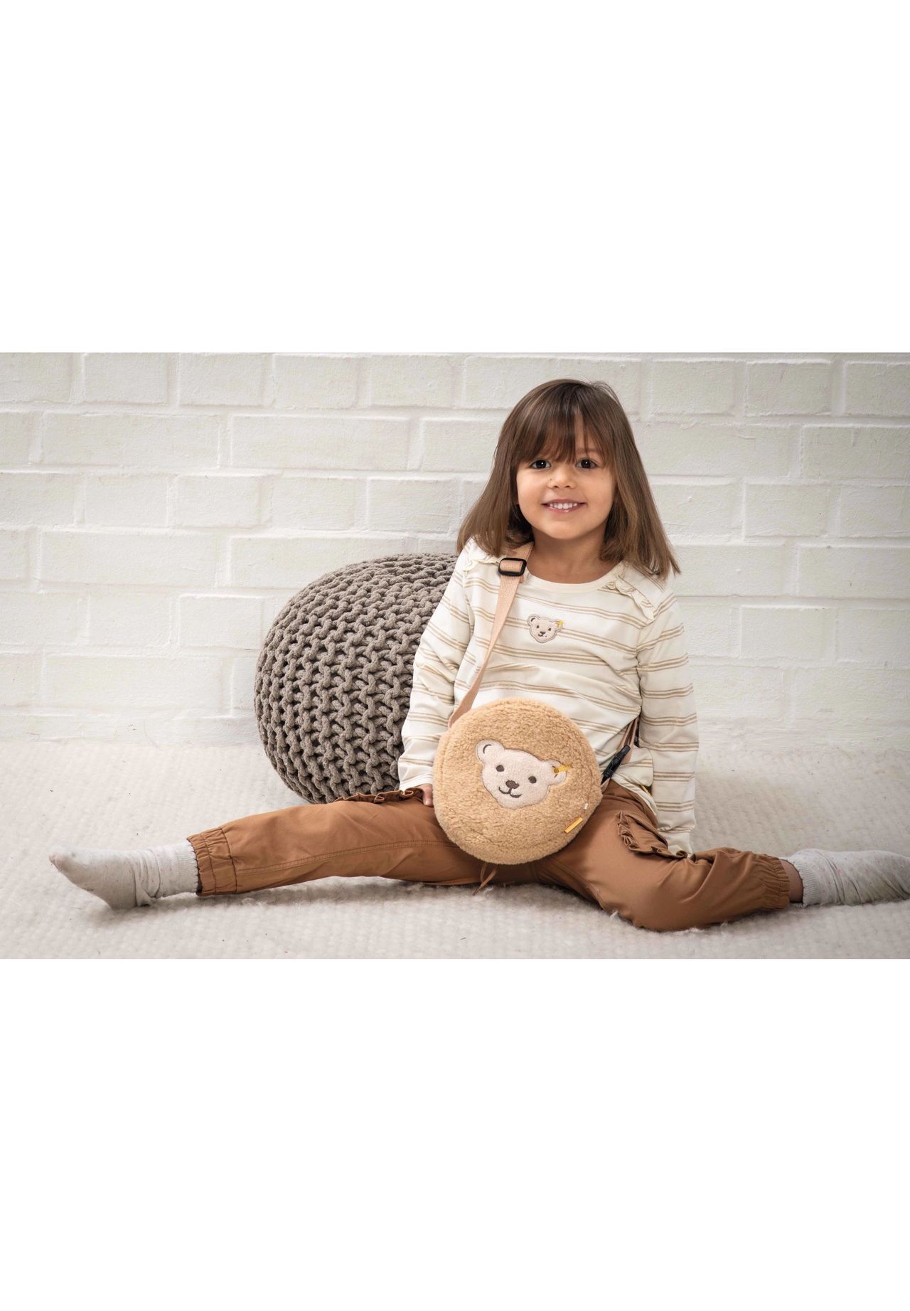 Steiff UmhäNgetasche, Teddy-Fleece, FüR Kinder, Beige