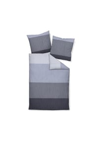 Janine® - Bettwäsche 2-teilig - Mako-Satin, Baumwolle, gestreift - Beige/Braun