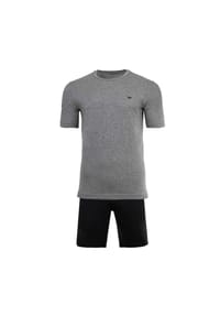 EMPORIO ARMANI - Herren Schlafanzug, kurz - ENDURANCE, Short Pyjama Set, Stretch Cotton - Beige/Blau
