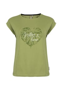 ROADSIGN® australia - Damen T-Shirt Kiwi mit Frontprint & U-Boot-Ausschnitt - grün