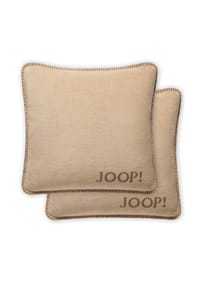 JOOP! - Kissenhülle, 2er Pack - UDF Doubleface, 50x50 cm, Logo - Beige