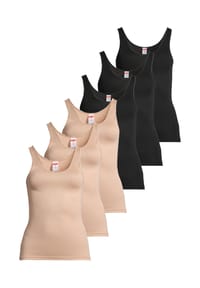 -con-ta- - Unterhemd / Top 6er Pack Modal - Blau / beige
