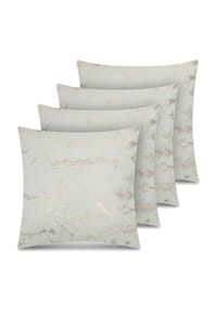 Aspero® - 4er Set Kissenbezüge mit Marmordesign 45x45cm Carrara - Gold
