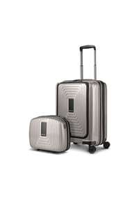 REDOLZ Essentials 14 - Essentials 14 Kofferset 2 tlg. Kabinentrolley mit Dehnfalte + Beautycase - aubergine metallic