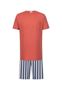 mey - Schlafanzug BOLD CORAL STRIPES, Comfort-Fit, für Herren - 1764  CORAL ISLAND