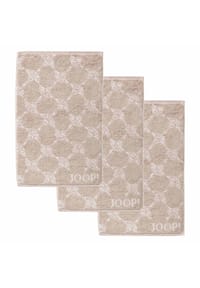 JOOP! - Gästetuch Classic Frottierkollektion, 3er Pack - 30x50 cm, Walkfrottier - Anthrazit