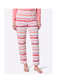 Witt - Schlafanzug-Hose - flamingo-weiß-gestreift