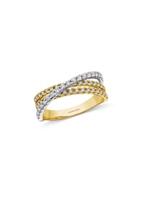 MONCARA - Damen Ring, 585er Gold / Weißgold, 53 Diamanten zus. ca. 0,50 Karat - Gelbgold/Weißgold