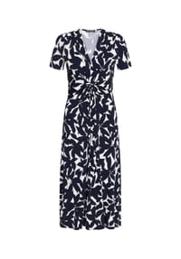 BETTY BARCLAY - Midikleid mit Raffung - Dunkelblau/Weiß