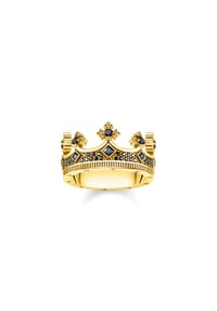 Thomas Sabo Rebel at heart - Ring Krone gold - gelbgoldfarben, schwarz