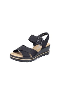 rieker - Lederimitat Sandalen - Schwarz