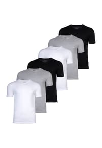 BOSS - Herren T-Shirt, 6er Pack - TShirtVN Classic, Unterhemd, V-Neck, Cotton - Blau/Grau/Schwarz