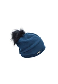 SEEBERGER - Walk Headsock mit Kunstfellpompom 37307-287 - anthrazit