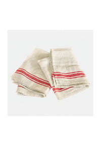 LOBERON - Geschirrtuch 2er Set Norisse leinen/rot - leinen/rot
