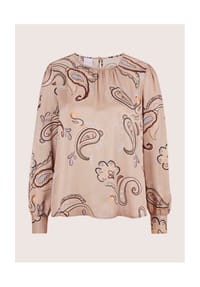 MADELEINE - Elegante Viskosebluse mit Knopfverschluss - mandel / multicolor