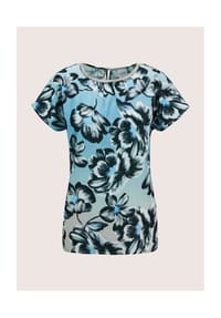 MADELEINE - Moderne ärmellose Bluse - cappuccino / schwarz / multicolor