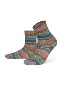normani® - 2 Paar Gestrickte Wollsocken Bunt-geringelt - Blau
