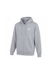 NIKE - Herren Sweatjacke - Club Basketball Fleece Hoodie, Kapuze, Regular Fit, Baumwollmischung, einfarbig - Grau
