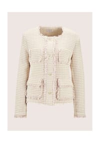 MADELEINE - Kurzer Bouclé-Blazer - perlweiß / hellamethyst