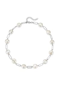VANDENBERG - Damen Kette, 925er Silber mit Tahiti-Zuchtperlen - WEISSGOLD
